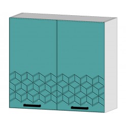 Кухня Техно шкаф 800 фисташка софт с рисунком  